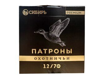 Патроны охотничьи дробовые СИБИРЬ PREMIUM 12/70, др. 1 б/к, 32гр